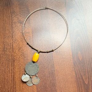 Elegant Silver and Orange Pendant Necklace